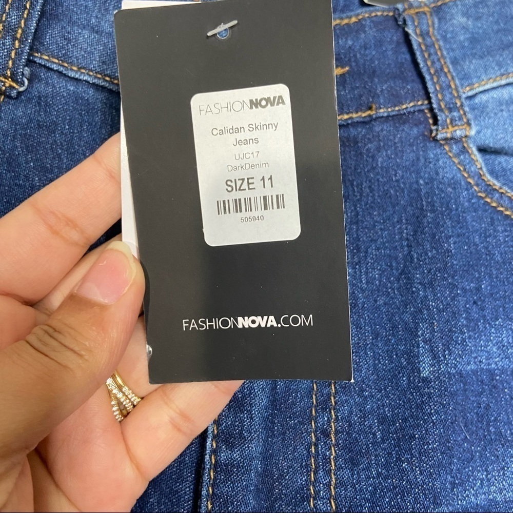 NWT Fashionnova High Waisted Slightly Distressed Blue Jeans 11 - Picture 6 of 6